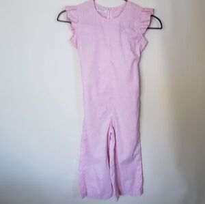 Vintage handmade girls pink floral jumpsuit